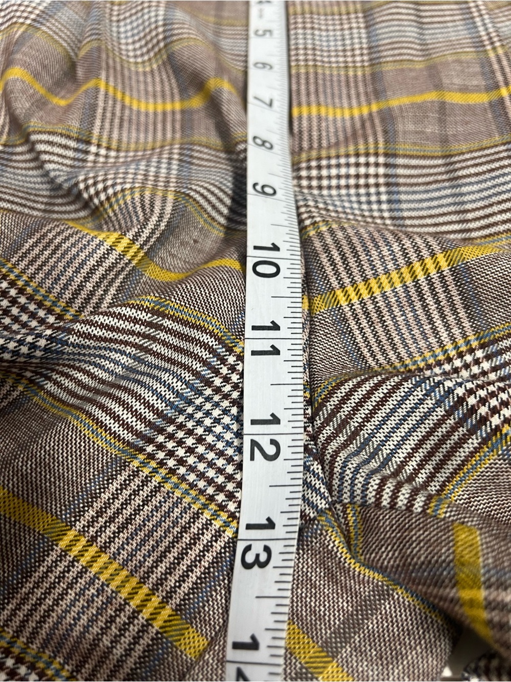 a new day Women’s Plaid High-Waist Wide Leg Pants Brown/Yellow Sz 2 - Picture 4 of 10